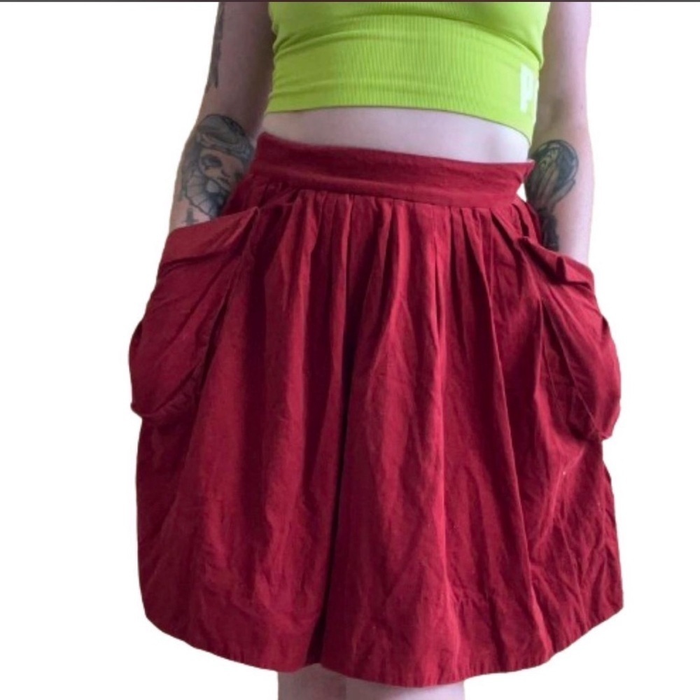 ANTHROPOLOGIE Maeve burnt red skirt flared size 4 EUC